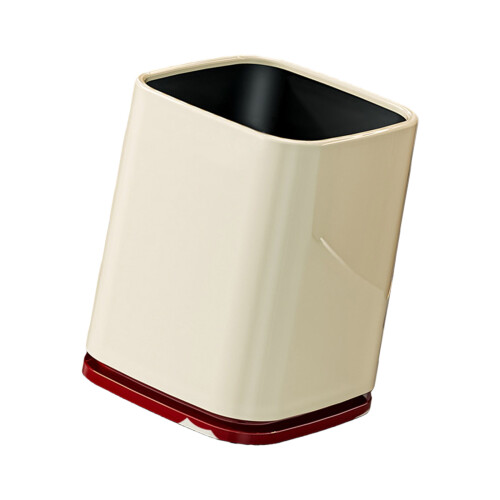Oversized Wheeled Trash Bin with Large Capacity 13L-cream white