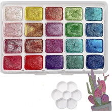 Metallic-Glitzer-Aquarellfarben-Set, professionell, 12 Farben