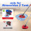 Sgizoku 8PCS Mop Refills with Handle Compatible with Viledar H2PrO System Spin RinseClean 2Tank:4 Microfiber Refills+2 Brushes+1 Spin Mop Base+1 Mop 2