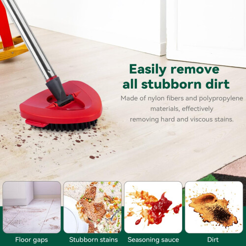 Sgizoku 8PCS Mop Refills with Handle Compatible with Viledar H2PrO System Spin RinseClean 2Tank:4 Microfiber Refills+2 Brushes+1 Spin Mop Base+1 Mop 2