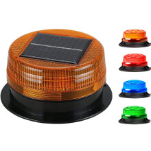 Solar LED Beacon Light with Magnetic Base – Waterproof Emergency Strobe, Compatible with Cars, Trucks, Tractors, Buses, Forklifts, SUVs,