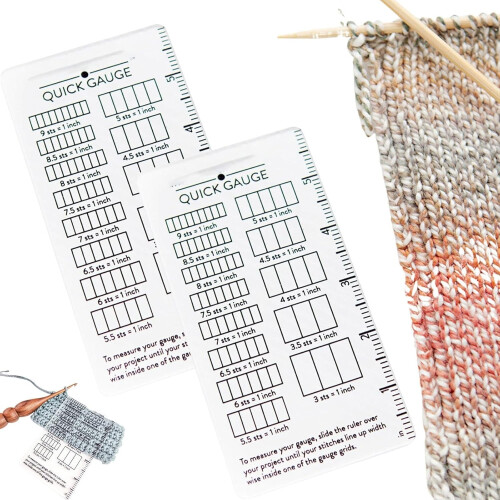 Snabb linjal för stickning och virkning – 2-pack