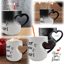Taza de cerámica con forma de corazón que cambia de color – 1 unidad