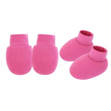 Conjunto de luvas e meias anti-arranhões para bebês, algodão, 0-6 meses.