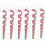 Set van 6 rood-witte lolly-kerstboomversieringen 1
