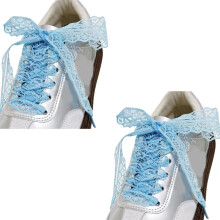 1 Pair Elegant Lace Shoelaces for Women and Girls Casual Shoes Sneakers 3CM Wide Flat Laces Shoestrings Replacement