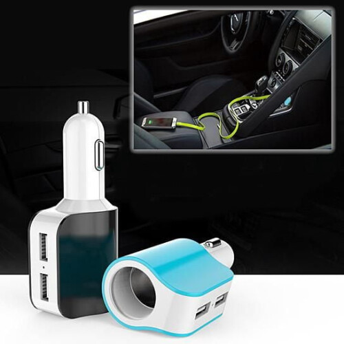 Doppelter USB-Autolader mit Zigarettenanzünderanschluss