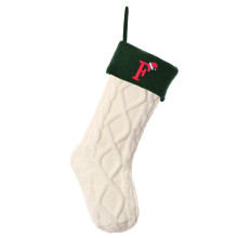 18" Embroidered Monogram Knitted Christmas Stockings with Initials – Warm Holiday Decor & Gifts, Compatible with Fireplace