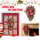 3D kerstkrans van rood fluweel met zuurstokken, 40 cm 1
