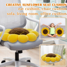 Coussin de sol et jeté de lit Tournesol, velours, jaune 3D