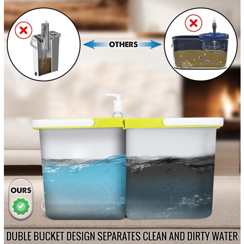 ARSUK Spin Mop and Bucket Sets - 2 Separate Stackable Buckets with 4 Microfiber Spin Mop Heads Replacement & 360? Spinnable Adjustable Height 2