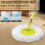 ARSUK Spin Mop and Bucket Sets - 2 Separate Stackable Buckets with 4 Microfiber Spin Mop Heads Replacement & 360? Spinnable Adjustable Height 4
