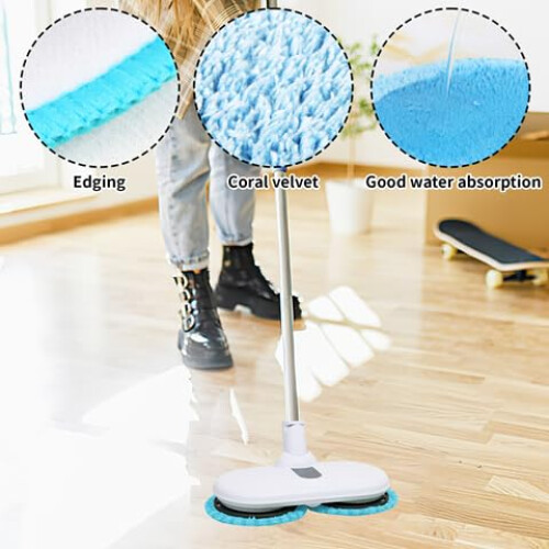 8Pcs Mop Replacement Pad and Cleaning Cloth Set - Floating Mop Accessories for Flat Surface 2