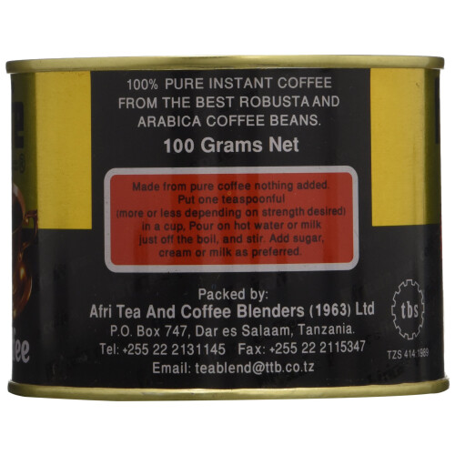 Africafe Pure Instant Coffee, 100 g tin can 1