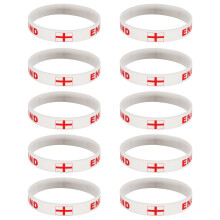 10Pcs Colorful Soccer Themed Silicone Bracelets For-England