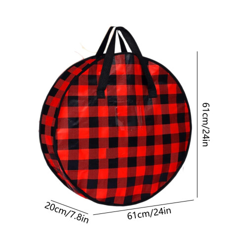 Christmas Wreath Storage Bag with Handle, 24 in, Red 2