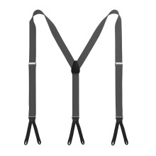 Old Fashion Striped Round Dot Trousers Suspenders Youth-Gray