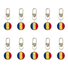 Set Of 10 Piece Stylish Soccer Keychains With National-Romania