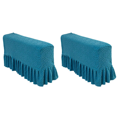 2 Stück Sessel-Ärmel, Jacquard-Samt, für-mit Rock Blausteinblau
