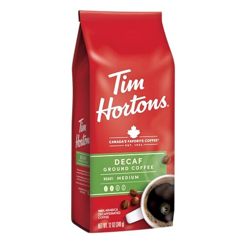 Tim Hortons Decaffeinated Medium Roast Ground Coffee 340g 1