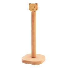Wood Kitchen Countertop Paper Towel Holder-Kitten tall square b