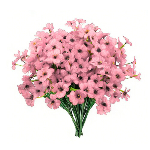 24pcs Multipurpose Artificial Violets Blooms Flower For-Pink