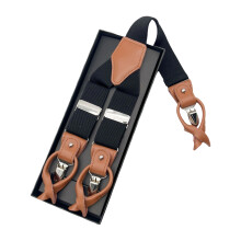 Classical Suspenders For Business Formal Wear 3.5cm Wide-Black