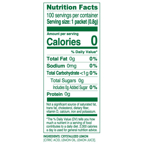 True Lemon Crystallized 100 Pack Box 2.82 Oz 1