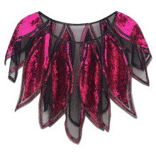 Embroidered Retros Capes Sequins Decorated-black rose red