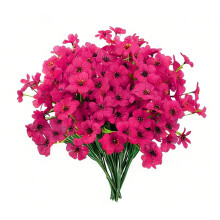 Set Of 24 Faux Violets Flower Perfect For Porch Window-Rose Red