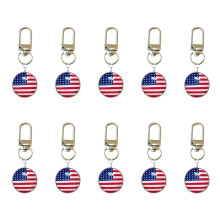 10 Piece Trend Football Keychains With Glass Detail For-America
