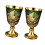 2Pcs Modern High Foot Drinkware Items With A-golden green 1