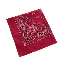 Popular HipHop Cashew Bandana Soft Cotton Scarf-Rose Red