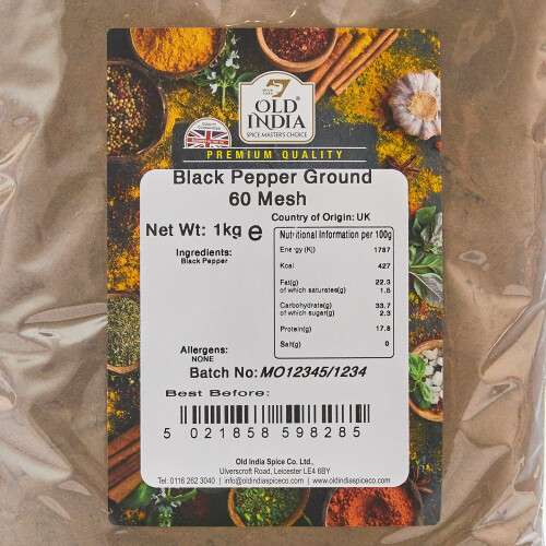 Old India Black Pepper Ground 60 Mesh 1kg 1
