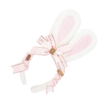 Fashionable Animal Ear Hairband Hair Hoop For-White powder