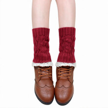Gebreide beenwarmers voor dames, 61 cm, rood