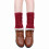 Gebreide beenwarmers voor dames, 61 cm, rood 1