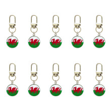 10PCS Football Themed Key Rings Feature Country Flags-Wales