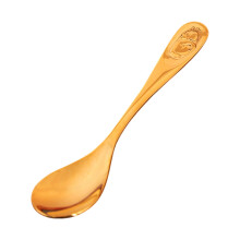 Premium handgemaakte bronzen soeplepel met traditionele-kip