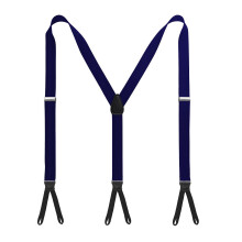 Stylish Retro Suspenders Pants Strap With 6-Clip-Navy blue