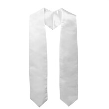 Elegant Lengthy Graduate Ribbon Satins Sash For-White 1