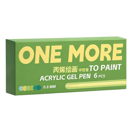 Stylo à Gel acrylique rétractable coloré, 6 pièces,-vert citron