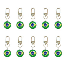 10-delige Trend Voetbal-sleutelhangers met glasdetail-Brazilië