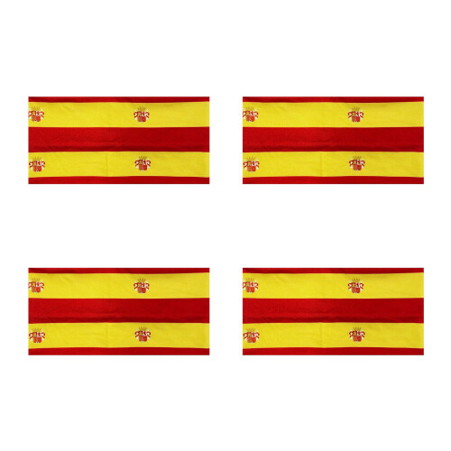 Assorted National Flag Headscarves 4Pcs Comfortable-Spain