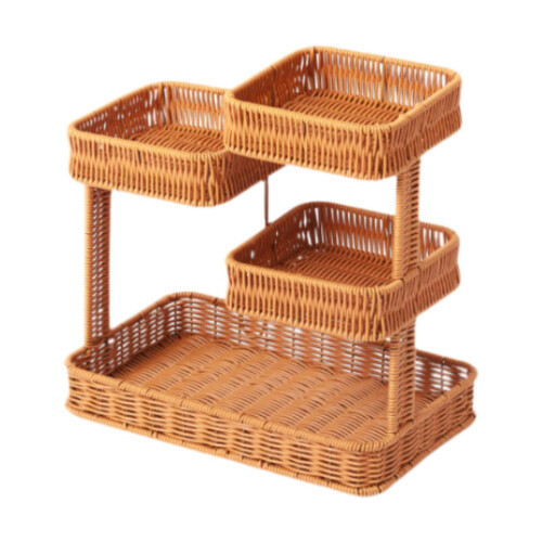 Rattan Countertop Storage Rack – 4-Tier Woven Basket