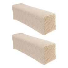 2 Stück Sofa-Armbezüge, Jacquard-Samt,-ohne Saum gelb