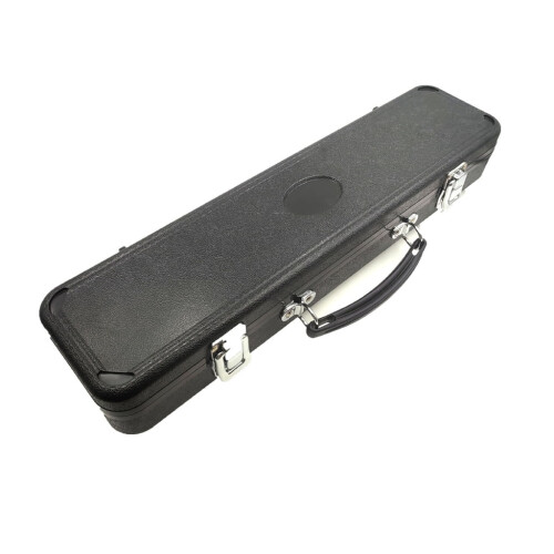 Estuche rígido para flauta con interior acolchado, 16 orificios.