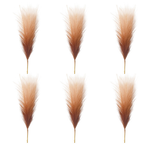 6 x Fade-Bulrush-Blumenstiele, robuste-Kaffeefarbe