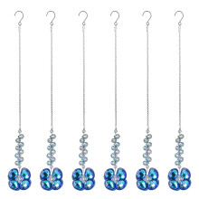 Set of 6 Elegant Mineral Shamrock Sun Catchers-blue  p urple
