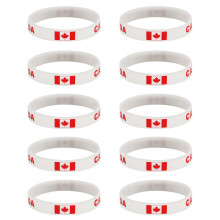 10 stuks felgekleurde siliconen armbanden voor-Canada